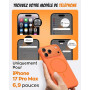 TOCOL Coque pour iPhone 17 Pro Max, Compatible avec MagSafe, Orange | Anneau Magnétique Intégré, Case Silicone Liquide, Protecti