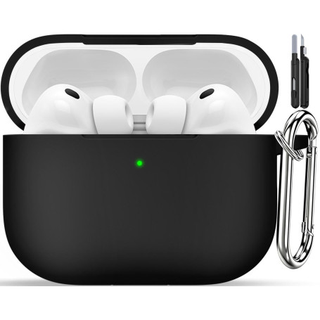TNSNK Silicone pour AirPods Pro 3 Coque, 1-A10-Black | Silicone, Doux, léger, antiglisse, anti-rayures, Facile à transporter, Ch