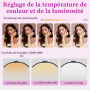 GraceGlow Lampe Extension de Cils Lampadaire LED, 2 in 1 Pliable Lampe Demi Lune avec Clips de Table pour Ongles, Dimmable Lampe