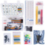Miuzei Kit Breadboard électronique, 830 Points, 448 Composants pour Arduino | Module Alimentation 3,3V/5V, Résistances, LED, câb