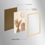 3Pcs Cadre en bois Impression sur Toile Beige Clair et Crème Tableau Silhouette Féminine Peinture Motif Abstrait Neutre Tableau