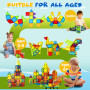 W Wise Block Blocs de Construction Magnétiques 131 PCS avec 2 Voitures, Jouets magnétiques pour Enfants Les Tout-Petits, Jouets 