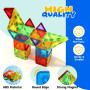 W Wise Block Blocs de Construction Magnétiques 131 PCS avec 2 Voitures, Jouets magnétiques pour Enfants Les Tout-Petits, Jouets 