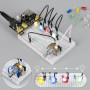 Miuzei Starter Kit électronique, breadboard, Alimentation, LED, câbles | 322 Composants, Compatible avec Arduino IDE/RPi/ESP32, 
