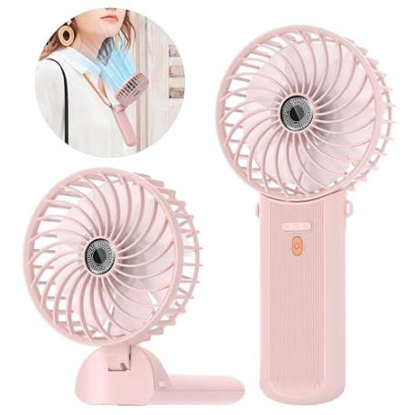 Lepwings Mini Ventilateur Portable USB Rechargeable, 4 Vitesses, Autonomie 5,5-16 Heures, Rotation 180°, Ventilateur de Poche Pl