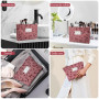 Aucuu Trousse de Toilette Voyage, Trousses de Maquillage en Toile, Trousse Maquillage Femme, Cosmétiques à Glissière Portable, S