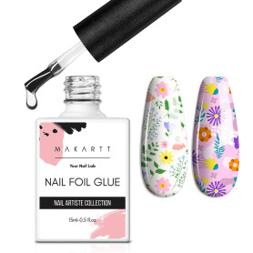 Makartt Colle Transfert Foil Ongles 15mL - UV LED Requise pour Nail Art | Gel De Transfert Pour Stickers À Ongles, Formule Résin