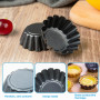 Comius Sharp Moule à Tarte aux œufs, 12 Pièce Moules à Tartelettes en Acier au Carbone, Réutilisables, Tarte Oeuf Pan Antiadhési