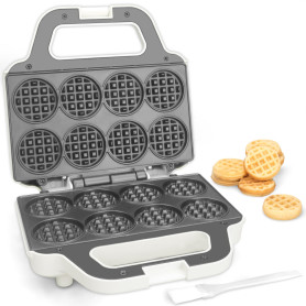 SugarWhisk Mini Waffle Maker, fer à gaufres pour enfants, fait des petites gaufres de 8 x 5cm, petit gaufrier, compact et facile