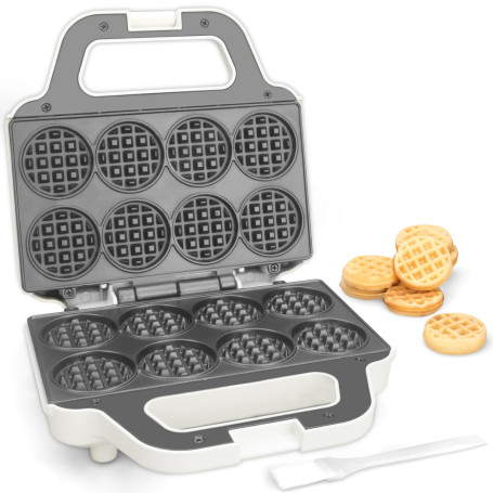 SugarWhisk Mini Waffle Maker, fer à gaufres pour enfants, fait des petites gaufres de 8 x 5cm, petit gaufrier, compact et facile