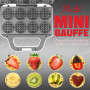 SugarWhisk Mini Waffle Maker, fer à gaufres pour enfants, fait des petites gaufres de 8 x 5cm, petit gaufrier, compact et facile