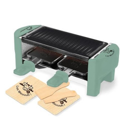 LITTLE BALANCE 8746 Raclette Duo Meuuh...!, Appareil à raclette 1/2 personnes, Grill amovible, 2 spatules +2 planchettes, Revête