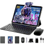 2026 Android Tablette 10 Pouces, Android Tablette avec Clavier et Stylet | Tablette avec Souris et Coque: 6000 mAh, 18 Go + 128