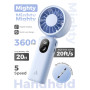 Aecooly Mini Ventilateur Portable à Main Rechargeable USB 20H Autonomie Max | Puissant, ventilateur de poche avec 3 modes flexib