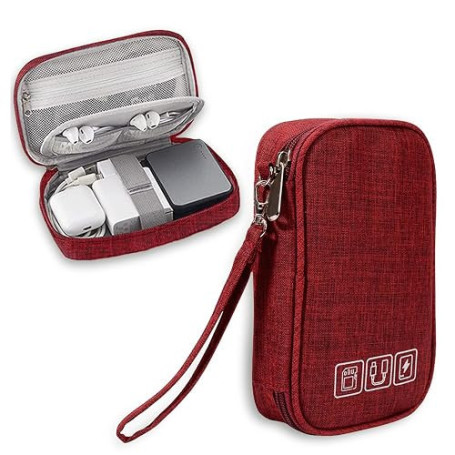 Sac de Rangement Câbles, Petit Pochette Électronique Sac à Dos Organisation Multifonctionnel Sac Câble Accessoires Électroniques