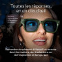 Meta Adventurer Noir classique | Lunettes IA pour femme et pour homme — Meta AI, Caméra 12 Mpx, Traduction simultanée — Résoluti