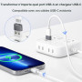 Basesailor Adaptateur USB vers USB C pour iPhone 18 17 17e 16 Pro Max Ultra | Type C Femelle USB A Mâle Convertisseur Chargeur p