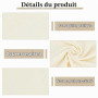 BENECREAT Tissu Velours Côtelé Blanc Floral, 100x155cm Bricolage Couture Artisanat Matériaux Velours Côtelé Tissu D'Ameublement