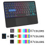 Étui Clavier AZERTY Pour Samsung Galaxy Tab S10 Lite S10 FE/S9 FE/S9 10.9" | Rétroéclairée 7 Couleur, Pavé tactile multipoint, D