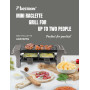 Bestron Appareil a raclette, Mini Grill pour 1 à 2 personnes, avec 2 poêlons et 2 spatules, avec revêtement antiadhésif, 350 Wat