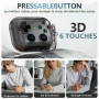 RFUNGUANGO Coque Transp AirPods Pro3, Verrou, Touches Anti-Stress, Noir | Coque antichoc avec kit nettoyage, support téléphone à