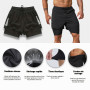 Smatstyle Short de Course Homme Court 2 en 1 Running Shorts Men Pantalon de Sport à séchage Rapide avec Poches Respirant Short d
