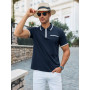 Runcati Polo Homme à Manches Courtes, Coupe ajustée avec Zip, pour Golf et Tennis en été