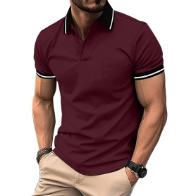 ZITY Polo Homme Manches Courtes Respirant T Shirt Eté Polo Golf Homme Respirant Tee Shirt Séchage Rapide Tshirt Tennis