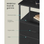 SONGMICS Lot de 2 Tables de Chevet, Multiprise, Éclairage LED Réglable | Lot de 2 Tables de Nuit, 1 Étagère Ouverte et 2 Tiroirs