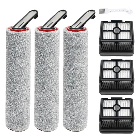 PeakLife Kit d'Accessoires pour Dreame H15 Pro H15 Mix H15S H12 Pro FlexReach, Ensemble de 3 Rouleaux de Brosse et 3 Filtres Piè