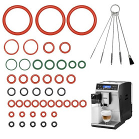 GEEKHOM Lot de 45 joints toriques - Kit d'entretien - Pour Delonghi ESAM/ECAM/ETAM - 11 variantes + 5 brosses de nettoyage - Pou