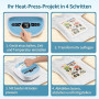 Presse à transfert thermique PlanetFlame pour T-shirts portable (Bleu | Presse à chaud 220 V/540 W pour tapis de souris et sacs