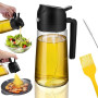 2 en 1 Spray Huile Cuisine,Vaporisateur Huile 470ml, Anti-Goutte | Pulverisateur Huile Cuisine pour Cuisiner,Salade,Griller,Pâti