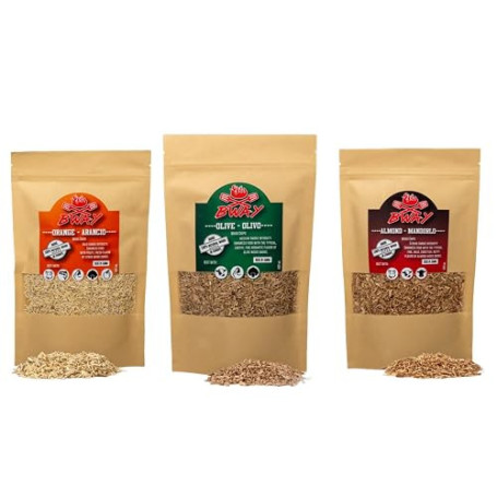 BWAY Sciure de Bois pour Fumage a Froid Saveur Olivier, Oranger, Amandier Compatible avec Un Fumoir à Froid | Bois de Fumage pou