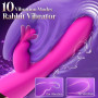 HIVEFUN Rabbit Vibromasseurs Feminin Clitoridien Gode Femme Sex Toy Fuchsia | Sexes Toye Femmes 10 Modes de Vibration, Silicone
