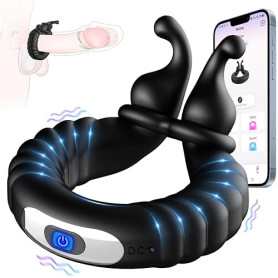Sex Toys Anneau Penien - Anneau Homme Sextoyse Couple Plaisir, Anneau Vibrant Pénis Clitoridienne avec 10 Modes de Vibration, An