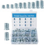 130 Pièces Insert Fileté Bois M6/M8/M10 Écrous en acier galvanisé, avec boîte de tri, pour le traitement de pièces en plastique