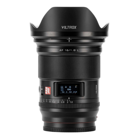 VILTROX AF 16mm F1.8 L, AF 16mm F1.8 Objectif Plein Format pour L Mount | avec Écran LCD, Objectif Grand Angle pour Panasonic LU