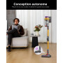 Ivormentico Aspirateur balai sans fil 68kPa/600W/70min | design autoportant, double réservoir de 1,8L, brosse anti-enchevêtremen