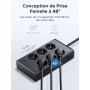 UGREEN 10 EN 1 Multiprise 6 Prises AC 4 USB 20W avec Interrupteur 3680W 16A | 1 USB C 3 USB A, USB-C PD 20W, 1.4M Rallonge Bloc 