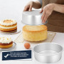 CHLEUI Ensemble de 3 moules à gâteau ronds Ø 10/15/20 cm, moules à pâtisserie professionnelles en aluminium anodisé pour la cuis