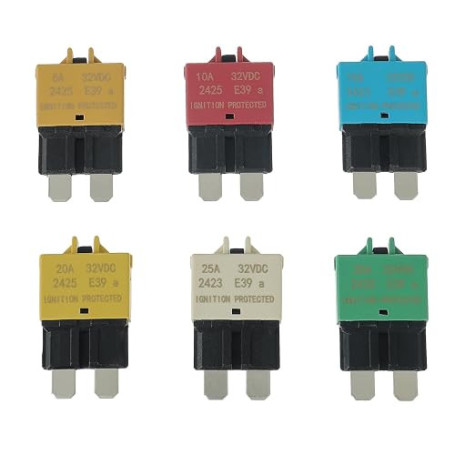 HUAREW 12V-32V Disjoncteur de Fusible à Réinitialisation Manuelle | E39 Disjoncteur ATC à Profil Bas, 5A 10A 15A 20A 25A 30A (mi