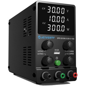 Alimentation DC Variable, 30V 10A Régulable à Commutation Réglable DC Banc Alimentation Linéaire avec Affichage LED à 4 Chiffres