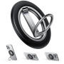 Lamicall Support Anneau Magnétique pour MagSafe, Double Charnière Améliorée | 360° Rotation, avec Anneau Métallique, Poignées en