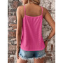 Haibang Debardeur Femme Chic et Élégant Été Top Caraco Dentelle sans Manche Bretelles Spaghetti Haut Sexy Lâche Chemise Oeillet 