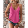 Haibang Debardeur Femme Chic et Élégant Été Top Caraco Dentelle sans Manche Bretelles Spaghetti Haut Sexy Lâche Chemise Oeillet 