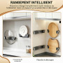 4 Pièces Range Couvercle,Support Couvercle Casserole, Organizer Coperchi Pentole, Aucun Perçage Nécessaire, Réglable En Hauteur 