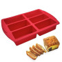 Moule Mini Cake 6 Cavités Moule Gateau Rectangulaire 10x5X4cm Moule Mini Pâté -Silicone Pâtisserie Rectangulaire Individuelle Ga