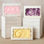 20 Boîtes en Papier Kraft Weiß avec Fenêtre Transparente, 22 x 14 x 5cm | Boite Gateau Carton, pour Cookies Cupcakes Pâtisserie