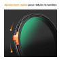 K&F CONCEPT 82 mm Filter Polarisant CPL ND2-ND32 Variable True Color 2 en 1 | HD,Nano-revêtement de 28 Couches,Étanche, Verre op
